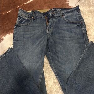 Relaxed Fit Blue Bootcut Jeans for Men